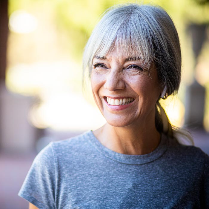 smiling middle aged woman
