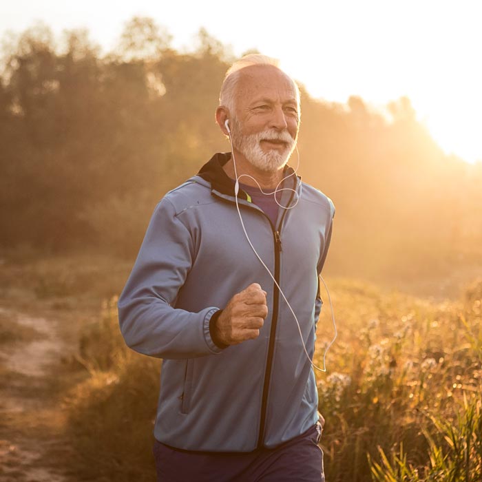 middle aged man jogging