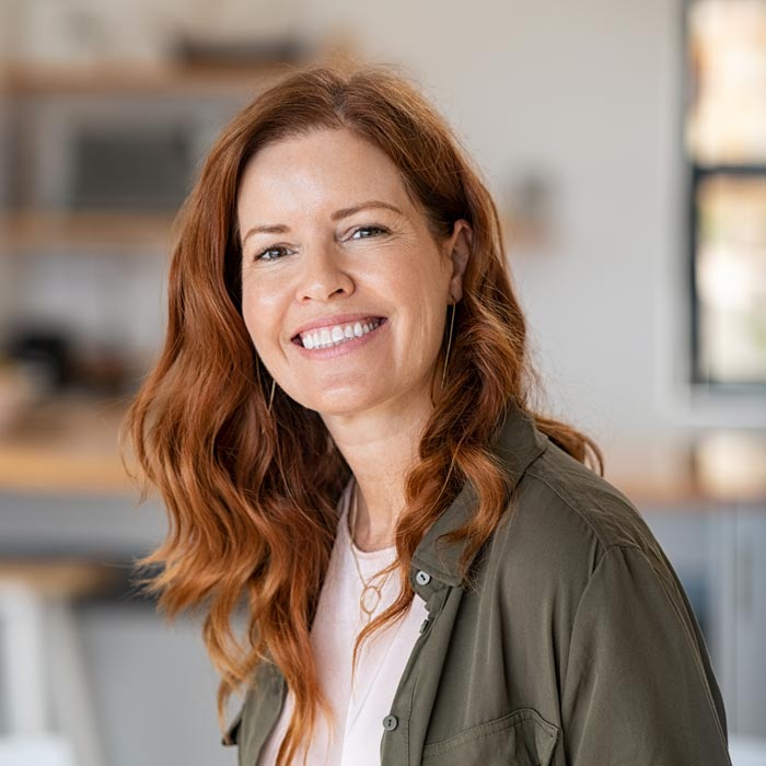 middle aged woman smiling